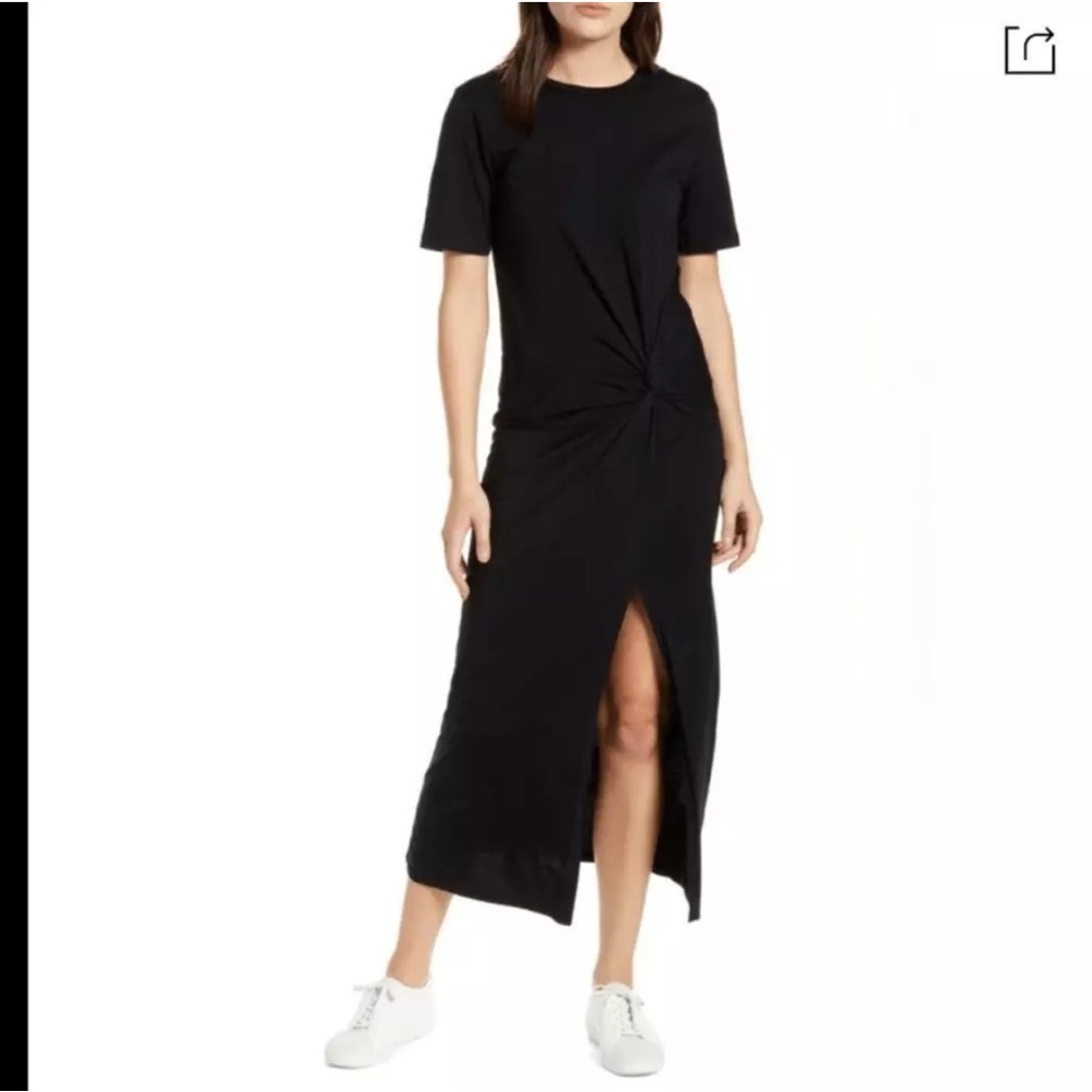 NWT & Defect Stateside Women's Size S Twist T-shirt‎ Maxi Dress In Black